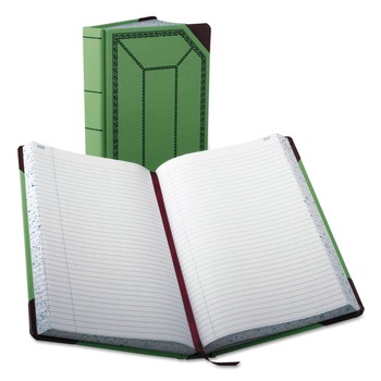 Boorum & Pease 67 1/8-500-R 12.13 in. x 7.44 in. Account Record Book - Green/Black/Red Cover (500 Sheets/Book)
