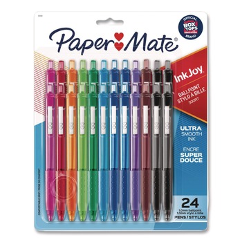 PENS PENCILS AND MARKERS | Paper Mate 1951398 InkJoy 300 RT Ballpoint Pen Retractable Medium 1 mm Assorted Ink and Barrel Colors 24/Set