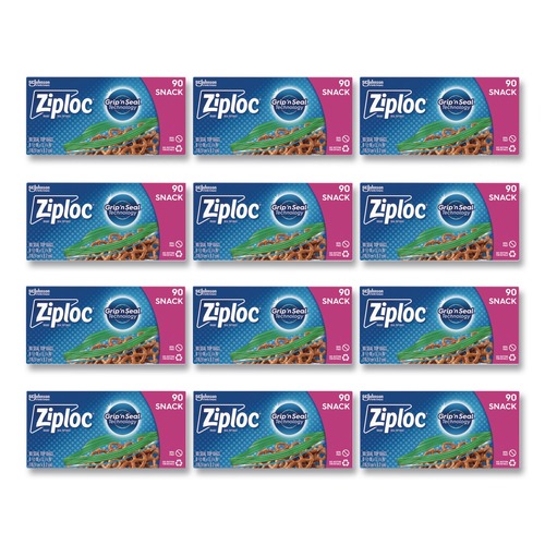 Food Service | Ziploc 315892 6.5 in. x 3.25 in. Seal Top Snack Bags - Clear (1080/Carton) image number 0
