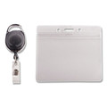Label & Badge Holders | Advantus 91130 4.13 in. x 3.75 in. Horizontal Resealable Badge Holder Combo Pack with 30 in. Cord Badge Reel (10/Pack) image number 0