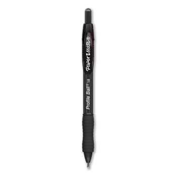 Paper Mate 2095470 Profile 1 mm Retractable Ballpoint Pen - Black Ink/Translucent Black Barrel/Medium (1-Dozen)