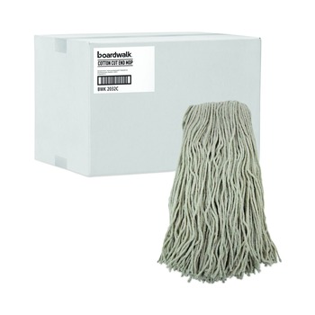 Boardwalk BWK2032CCT #32 Cut-End Cotton Wet Mop Head - White (12/Carton)