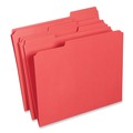 File Folders | Universal UNV16163 Reinforced 1/3-Cut Assorted Top-Tab File Folders - Letter Size, Red (100/Box) image number 1