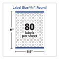 Labels | Avery 04221 0.75 in. Diameter Printable Self-Adhesive Permanent ID Labels with Sure Feed - White (800/Pack) image number 1