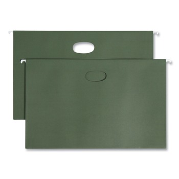 Smead 64318 1.75 in. Capacity 1 Section Hanging Pockets with Full-Height Gusset - Standard Green/Legal Size (25/Box)
