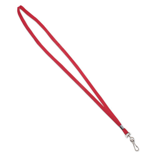 Label & Badge Holders | Advantus 75425 36 in. Long Metal J-Hook Fastener Deluxe Lanyards - Red (24/Box) image number 0
