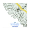  | Boardwalk BWK501WH 5 in. Headband Cotton/Synthetic Super Loop Wet Mop Head - Small, White (12/Carton) image number 4
