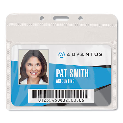 Label & Badge Holders | Advantus 75603 4.5 in. x 4 in. PVC-Free Horizontal Badge Holders - Clear (50/Pack) image number 0