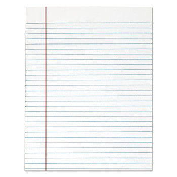 TOPS 7523 50-Sheets 8.5 in. x 11 in. Wide/Legal Rule "The Legal Pad" Glue Top Pads - White (12/Pack)