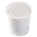 Cups and Lids | Chinet 89112 16 oz. - 32 oz. Plastic High Heat Vented Lid - White (50/Bag, 10/Bags Carton) image number 1