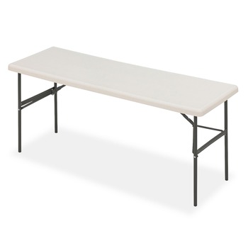 Iceberg 65383 IndestrucTable 72 in. x 24 in. x 29 in. Classic Folding Table - Rectangular Platinum