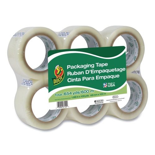 Tapes | Duck 240054 1.88 in. x 109 yds 3 in. Core Commercial Grade Packaging Tape - Clear (6/Pack) image number 0