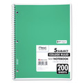 Notebooks & Pads | Mead 06780 11 in. x 8 in. Sheets 5-Subject Medium/College Rule Spiral Notebook - Random Assorted Cover Color image number 1