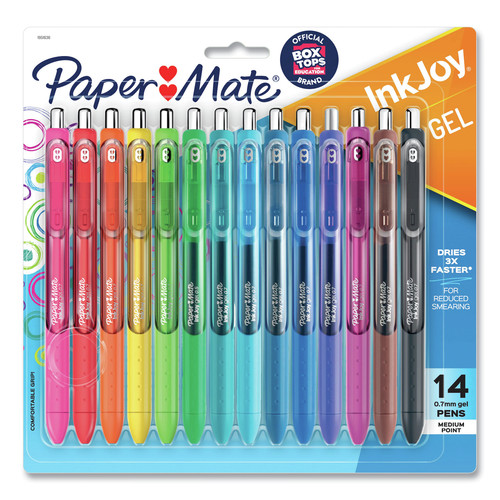 Pens | Paper Mate 1959302 InkJoy Medium 0.7 millimeter Retractable Gel Pen - Assorted Ink/Barrel Colors (14/Pack) image number 0