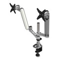 Monitor Stands | Kantek MA320 360 Degree Rotation/105 Degree Tilt/360 Degree Pan Supports 20 lbs. Multi-Directional Dual Monitor Arm for 30 in. Monitors - Silver/White image number 2
