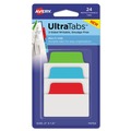 Dividers & Tabs | Avery 74754 2 in. x 1.5 in. 1/5-Cut Standard Ultra Tabs Repositionable Tabs - Assorted Colors (24/Pack) image number 0