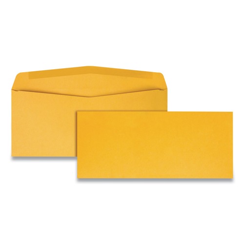 Envelopes & Mailers | Quality Park QUA11162 4.13 x 9.5 Commercial Flap Gummed Closure Envelope - Brown Kraft (500/Box) image number 0