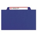 File Folders | Smead 14096 8 SafeSHIELD Fasteners 3 Dividers Letter Size Eight-Section Pressboard Top Tab Classification Folders - Dark Blue (10/Box) image number 1