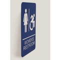 Floor Signs & Safety Signs | Headline Sign 7777 6 x 9 Women's Restroom ADA Sign - Blue Face/White Graphics image number 1
