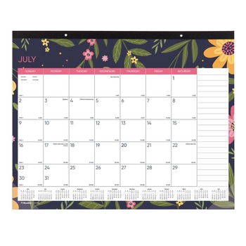  | Blueline CA1716BD 22 in. x 17 in. 18-Month (Jul 2025-Dec 2026) Academic Desk Pad Calendar - White/Multicolor Sheets/Black Headband