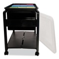 Just Launched | Advantus 55758 1 Shelf 1 Bin 14.5 in. x 18.5 in. x 21.75 in. Plastic Folding Mobile File Cart - Black image number 2