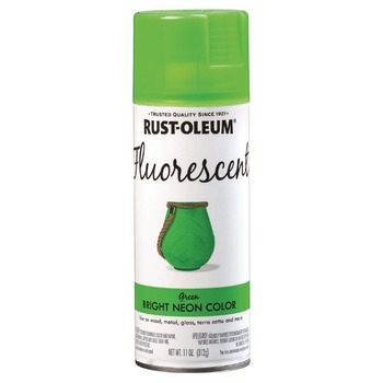 Rust-Oleum 342417 Specialty Fluorescent Spray Paint, Flat Fluorescent Green, 11oz Aerosol Can