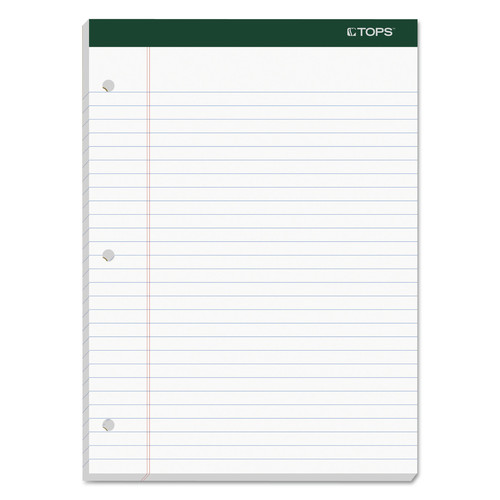 Notebooks & Pads | TOPS 63437 (100) White 8.5 in. x 11.75 in. Sheets Wide/Legal Rule Double Docket Ruled Pads (6/Pack) image number 0