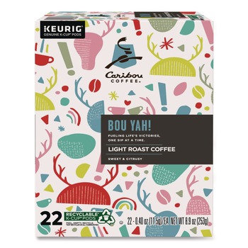 Caribou Coffee 5000368779 Bou Yah Light Roast K-Cup Pods (22/Box)