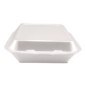Food Trays, Containers, and Lids | Plastifar 12109 7.56 in. x 8.25 in. x 2.38 in. 3-Compartment Foam Hinged Lid Containers - White (200/Carton) image number 2