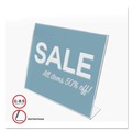 Office Presentation Supplies | Deflecto 66701 Classic Image 11 in. x 8.5 in. Insert Landscaped Slanted Sign Holder - Clear image number 7