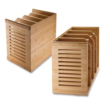  | Officemate 71006 Bamboo Magazine File 14.09 x 14.41 x 14.41 Brown