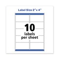 Avery | Avery 05523 Waterproof 2 in. x 4 in. Address Labels for Laser Printers - White (10/Sheet, 50 Sheets/Pack) image number 4