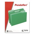 File Folders | Pendaflex 4210 1/3 BGR Assorted 1/3-Cut Tabs Letter Size Interior File Folders - Bright Green (100/Box) image number 0