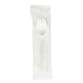 Cutlery | Boardwalk BWKSCHOOLKITPP 5.31 in. Mediumweight Plastic School Cutlery Napkin/Spork/Straw Kit - White (1000/Carton) image number 1
