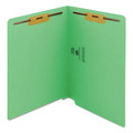 File Folders | Smead 25140 0.75 in. Expansion Heavyweight Colored End Tab 2-Fastener Folders - Letter Size/Green Exterior (50/Box) image number 0