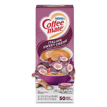 FOOD CONDIMENTS | Coffee-Mate 12220663 0.38 oz Mini Liquid Coffee Creamer Cups - Italian Sweet Cream (50/Box)
