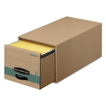 Bankers Box 1231101 14 in. x 25.5 in. x 11.5 in. STOR/DRAWER STEEL PLUS Letter Storage Drawers - Kraft/Green (6/Carton)