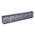 Boxes & Bins | Deflecto 20604OP Tilt Bin 23.63 in. x 3.63 in. x 4.5 in. Interlocking Multi-Bin Storage Organizer - Black/Clear image number 0