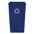 Trash Cans | Rubbermaid Commercial FG395973BLUE 50 gal. Plastic Square Recycling Container - Blue image number 0