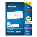 Just Launched | Avery 05961 1 in. x 4 in. Laser Printers Easy Peel Address Labels with SureFeed Technology - White (5000/Box) image number 0