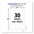 Labels | Avery 05424 0.63 in. x 0.88 in. Handwrite Only Removable Multi-Use Labels - White (30/Sheet, 35 Sheets/Pack) image number 1