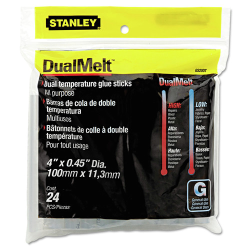 Adhesives & Glues | Stanley GS20DT 0.45 in. x 4 in. Dual Temperature Glue Sticks - Dries Clear (24/Pack) image number 0
