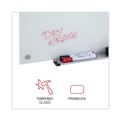 White Boards | Universal UNV43234 72 in. x 48 in. Frameless Glass Marker Board - White Surface image number 6