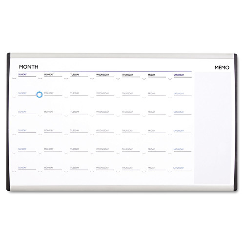 Bulletin Boards | Quartet ARCCP3018 30 in. x 18 in. ARC Frame Cubicle Monthly Planning/Scheduling Calendar Board - White Magnetic Surface/Satin Aluminum Frame image number 0