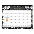 Bulletin Boards | Blue Sky 110215 22 in. x 17 in. 12-Month (Jan-Dec 2026) Baccara Dark Desk Pad - White/Black/Gold Sheets/Black Binding image number 0