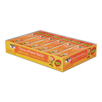 Keebler KEE21164 8-Piece Snack Pack Sandwich Crackers - Cheese and Peanut Butter (12/Box)