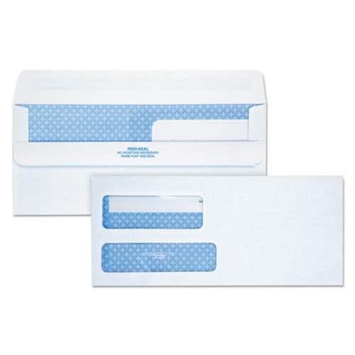 Envelopes & Mailers | Quality Park QUA24519 Double Window Redi-Seal Security-Tinted Envelope, #9, Commercial Flap, Redi-Seal Closure, 3.88 X 8.88, White, 250/carton image number 0