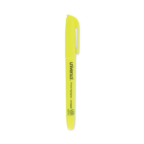 Highlighters | Universal UNV08856 Chisel Tip Pocket Highlighter Value Pack - Yellow (36/Pack) image number 0