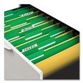 File Folders | Universal UNV13526 Deluxe Reinforced 1/3-Cut Top Tab Legal Size Folders with Fasteners - Green (50/Box) image number 3