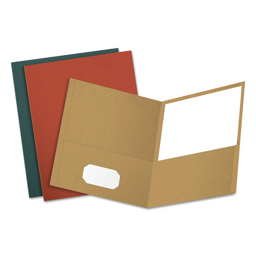 File Folders | Oxford 78513 Earthwise by Oxford 11 in. x 8.5 in. 100-Sheet Capacity Paper Twin-Pocket Portfolio - Assorted Colors (25/Box) image number 0